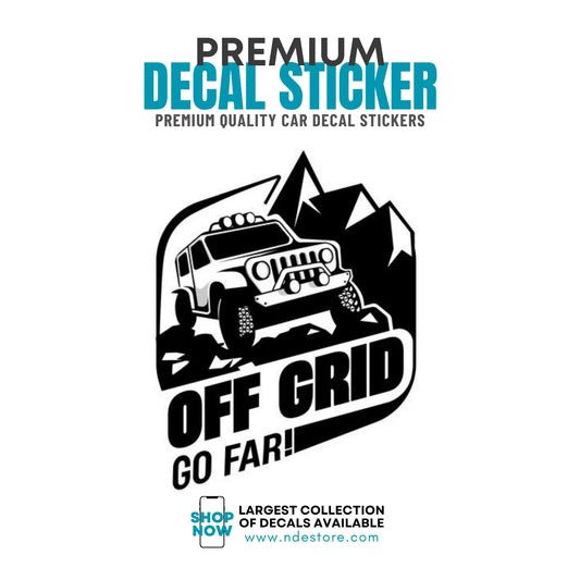 STICKER DECAL JEEP OFF GRID GO FAR