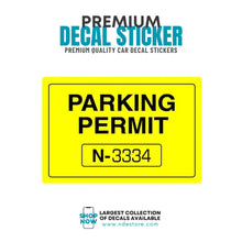 STICKER DECAL PARKING PERMIT