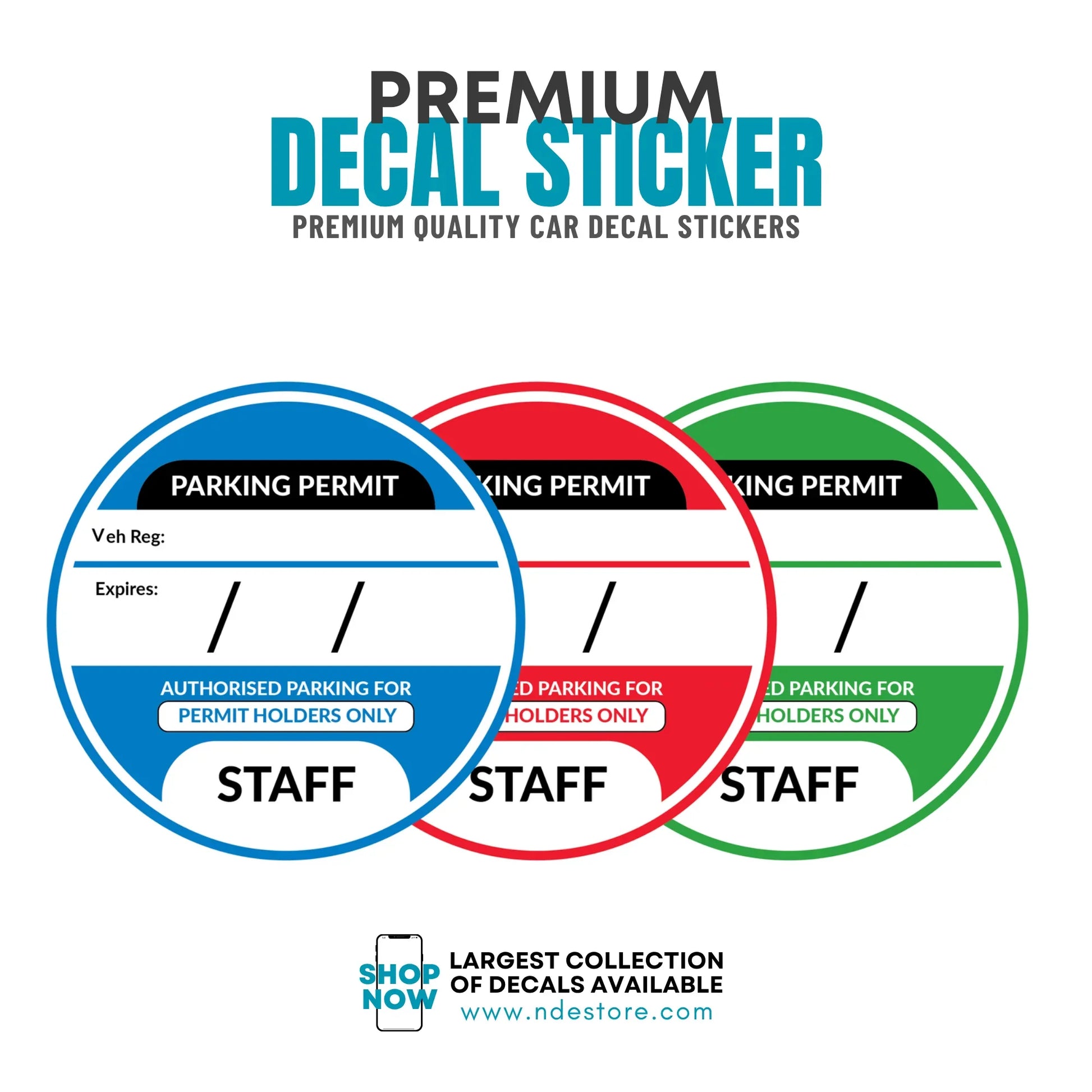 STICKER DECAL PARKING PERMIT