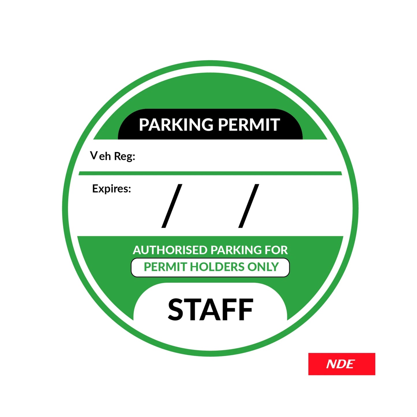 STICKER DECAL PARKING PERMIT