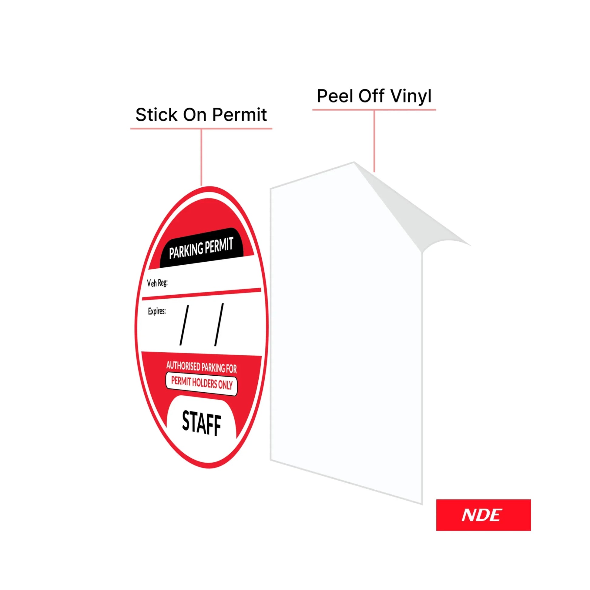 STICKER DECAL PARKING PERMIT