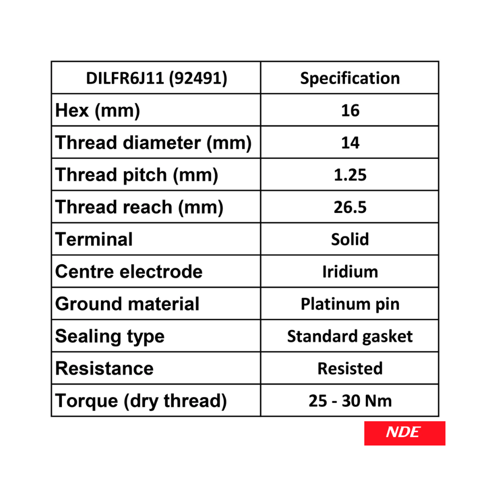 SPARK PLUG LASER IRIDIUM NGK DILFR6J11