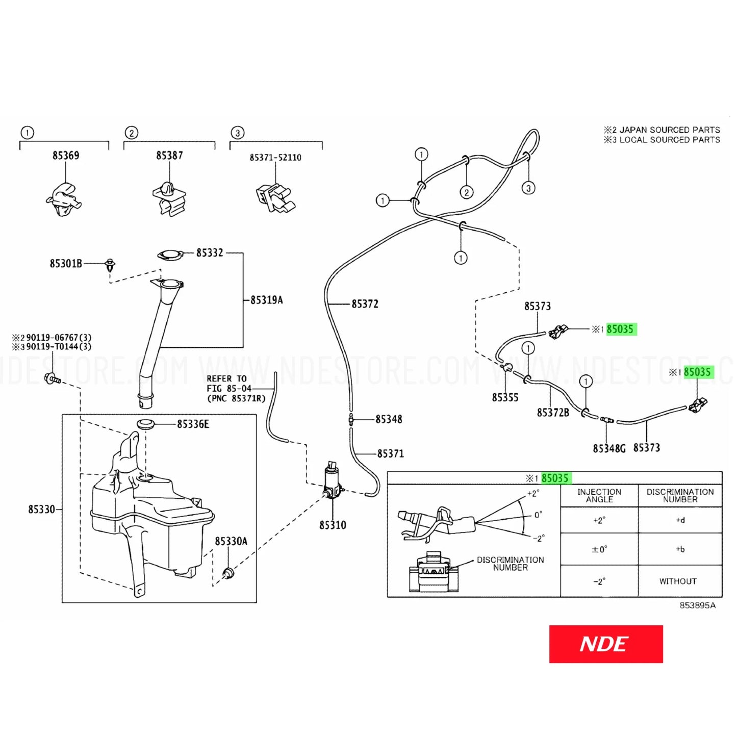 WASHER NOZZLE SUB ASSY FOR TOYOTA FORTUNER