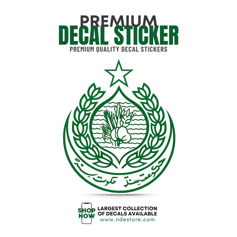 STICKER DECAL SINDH GOVERNMENT EMBLEM