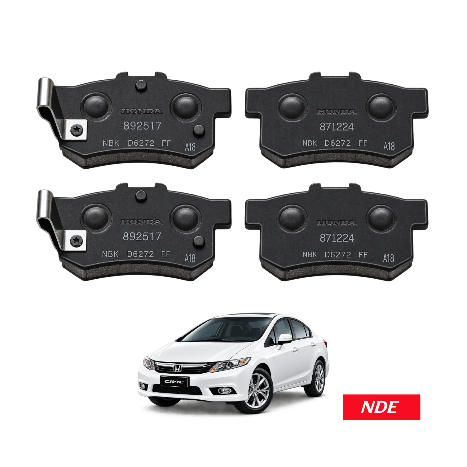 BRAKE DISC PAD REAR GENUINE FOR HONDA CIVIC (2012-2016)