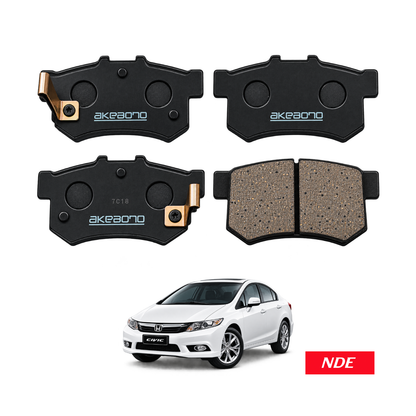 BRAKE DISC PAD SET REAR AKEBONO FOR HONDA CIVIC (2012-2016)