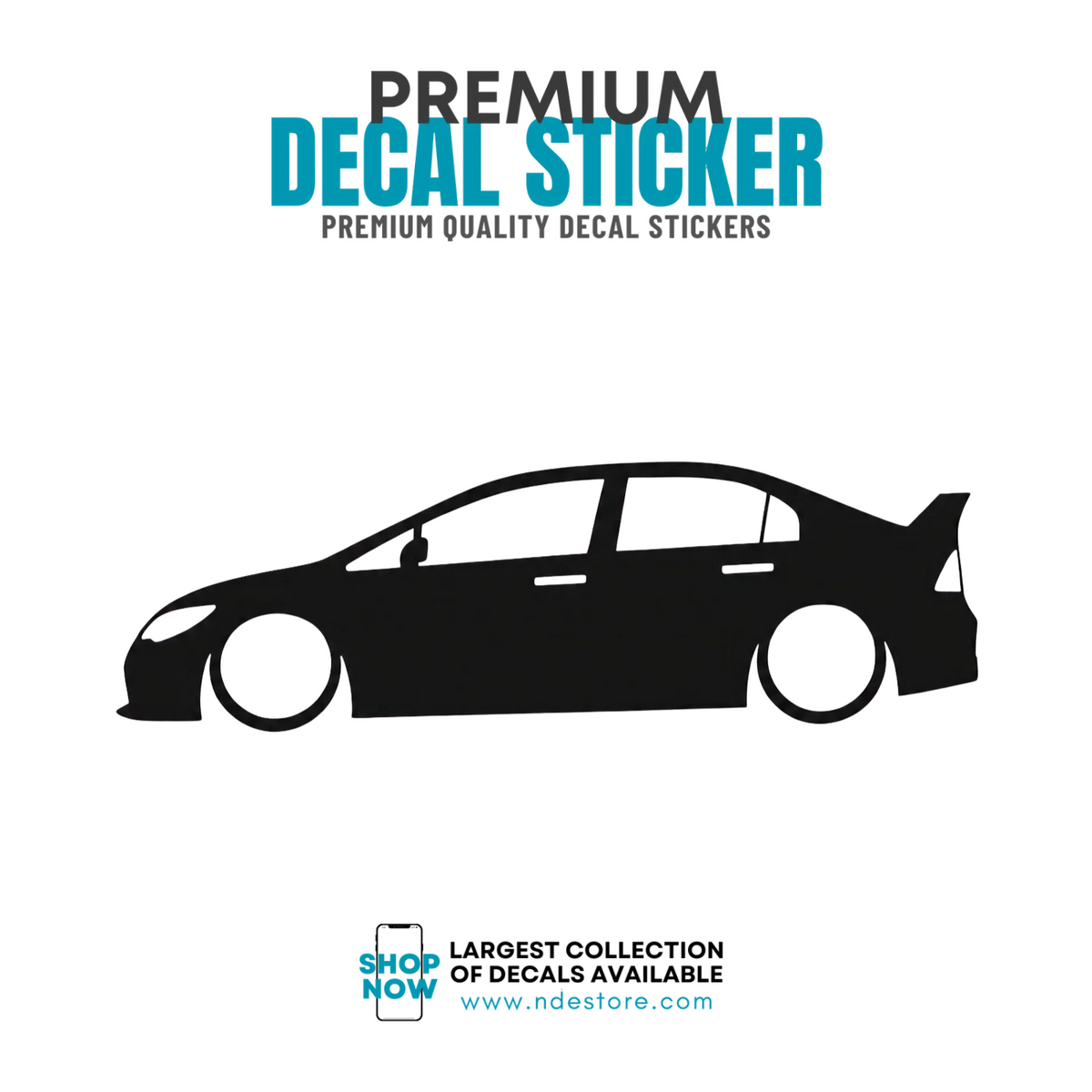 STICKER DECAL QUARTERGLASS CAR HONDA CIVIC