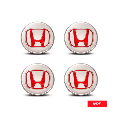 WHEEL CAP HONDA LOGO RED AND SILVER  | WHEEL CENTRE CAP