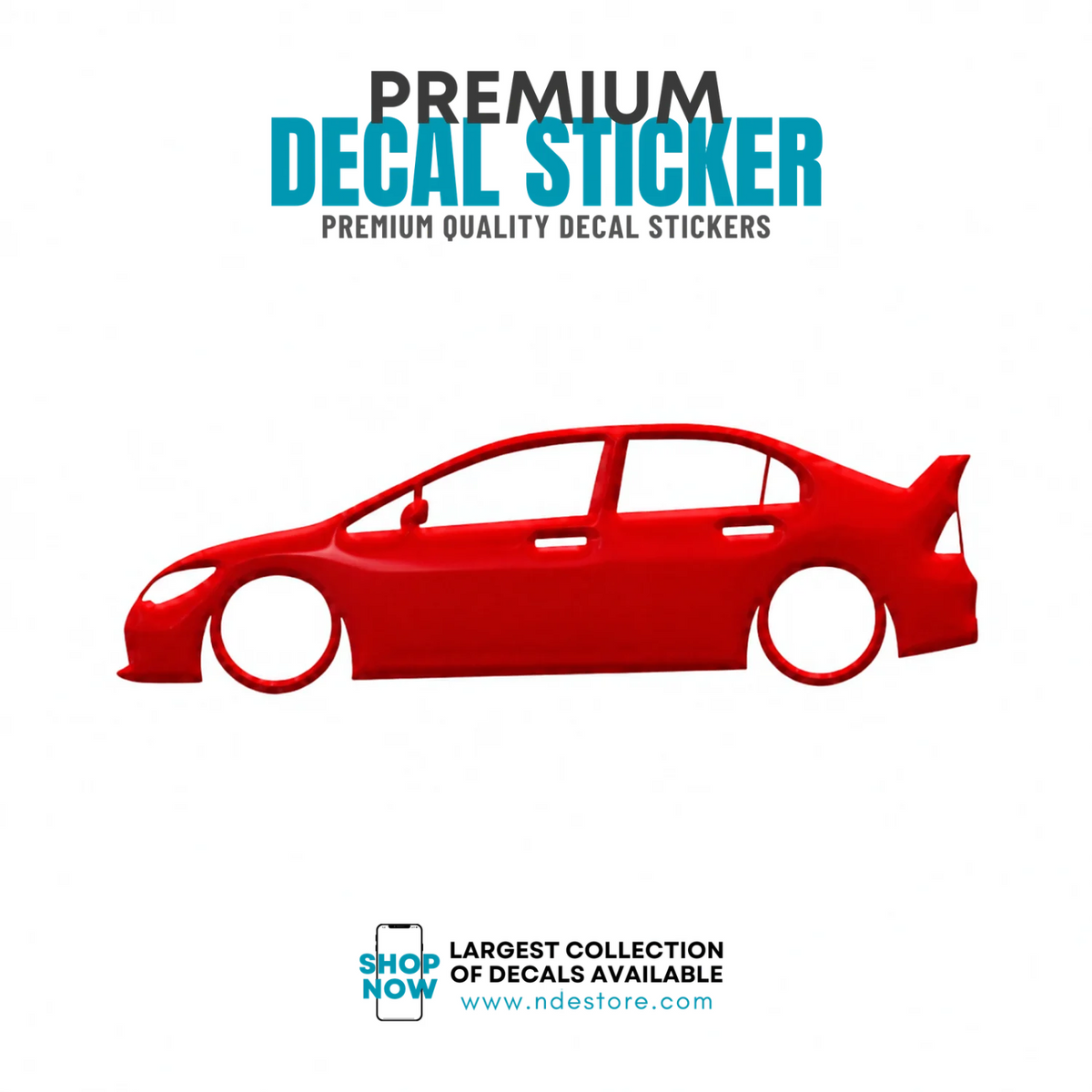 STICKER DECAL QUARTERGLASS CAR HONDA CIVIC