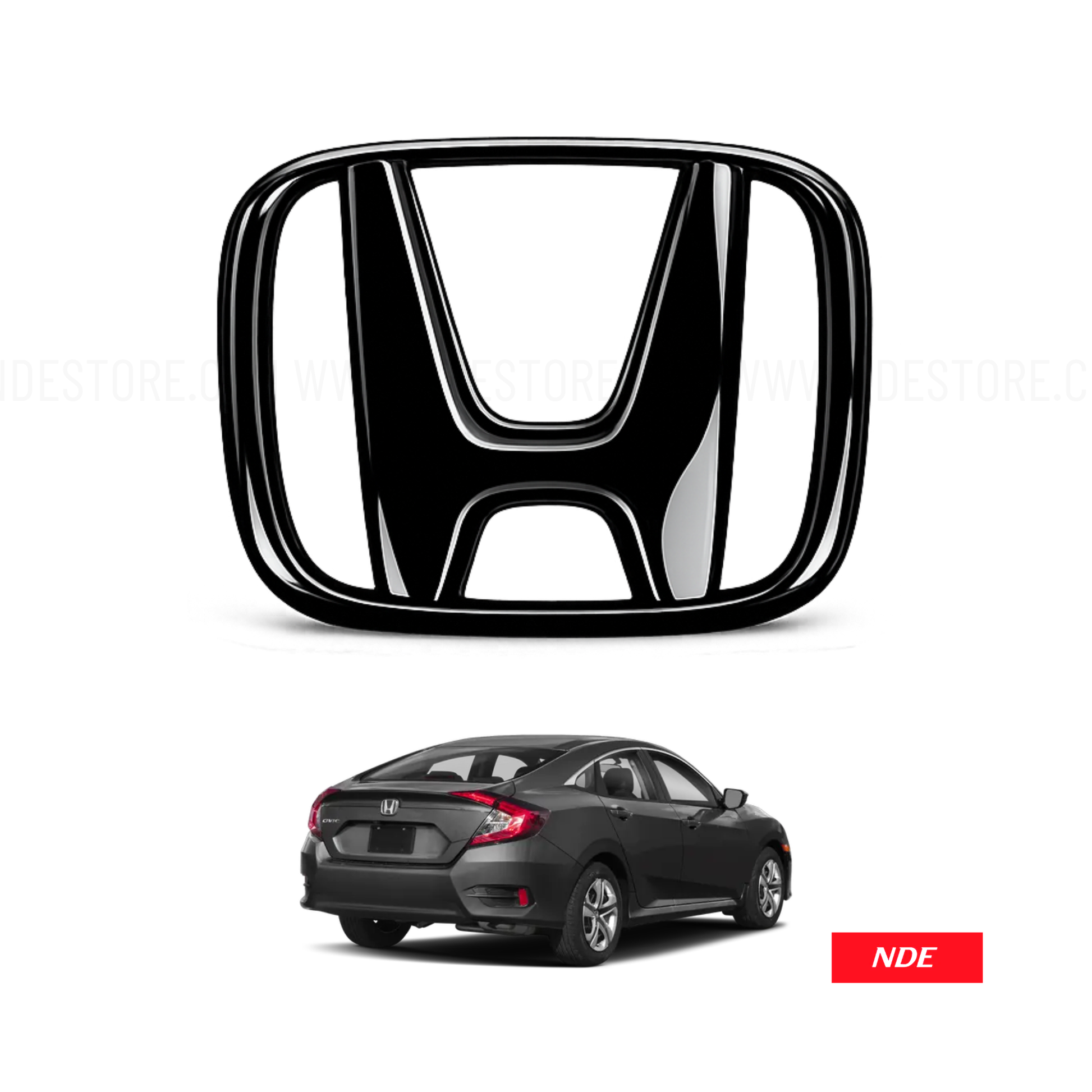 MONOGRAM EMBLEM SET BLACK FOR HONDA CIVIC (2017-2021)