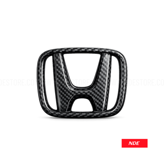 MONOGRAM EMBLEM STEERING HONDA LOGO BLACK CARBON FIBER