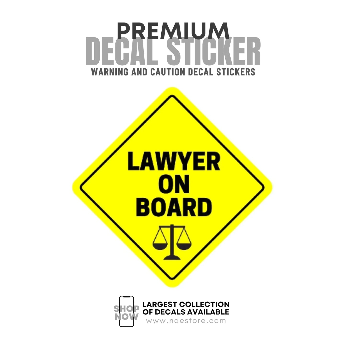 STICKER DECAL LAWYER ON BOARD