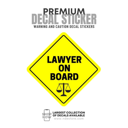 STICKER DECAL LAWYER ON BOARD