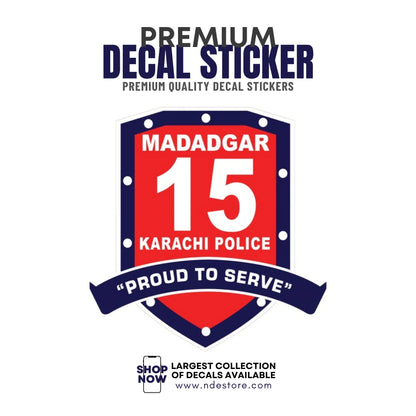 STICKER DECAL KARACHI POLICE MADADGAR 15