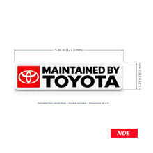 STICKER DECAL MAINTAINED BY TOYOTA