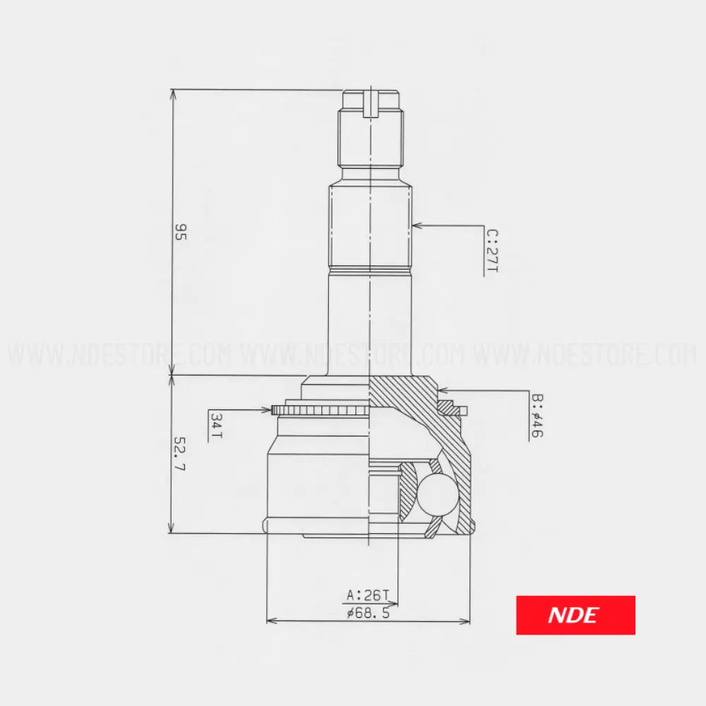 CV JOINT OUTER FOR MITSUBISHI EK WAGON