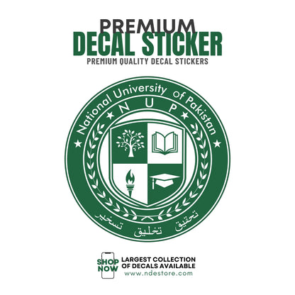 STICKER DECAL NATIONAL UNIVERSITY OF PAKISTAN