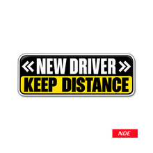 STICKER DECAL NEW DRIVER KEEP DISTANCE