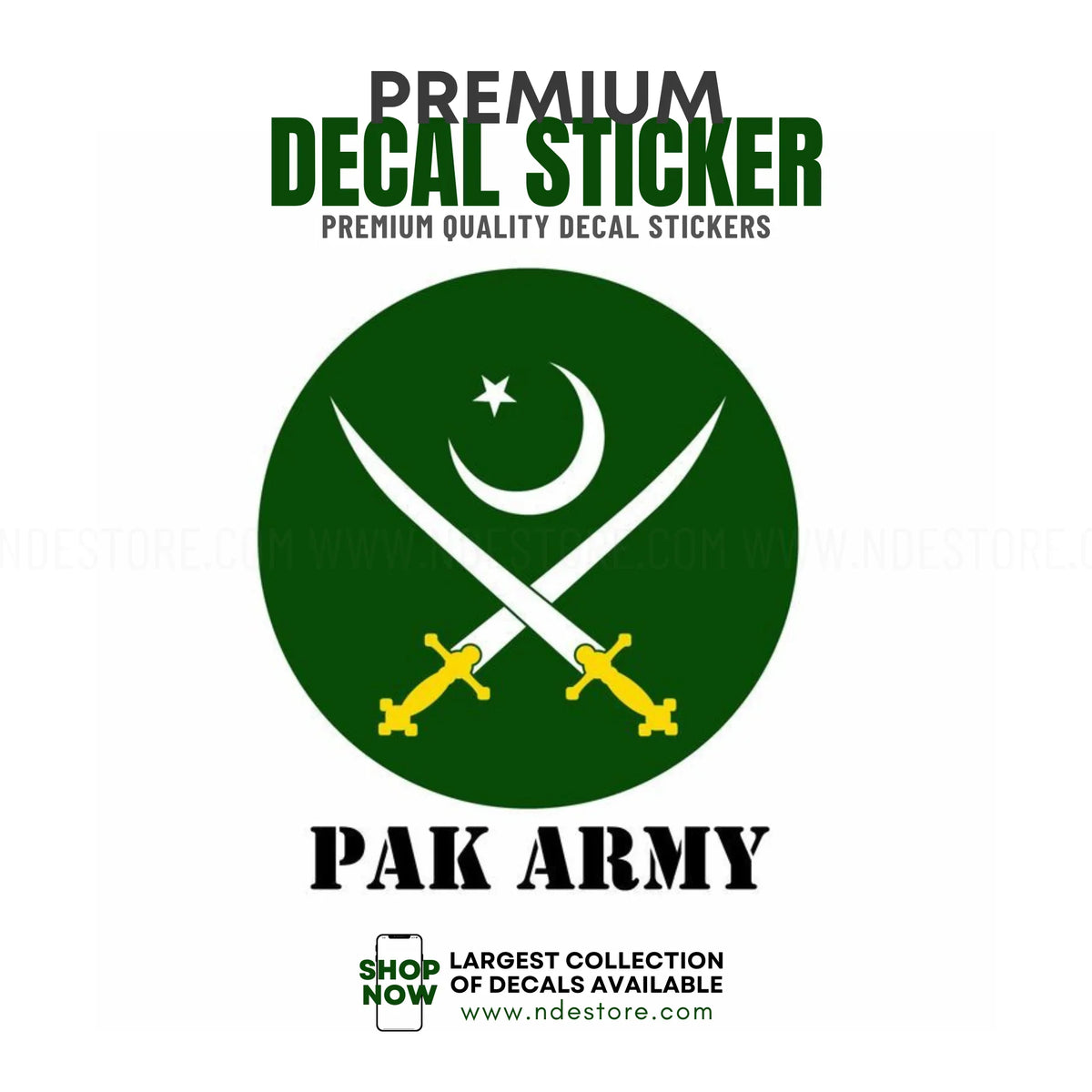 Pakistan Army Reflective Sticker Decal | ndestore.com