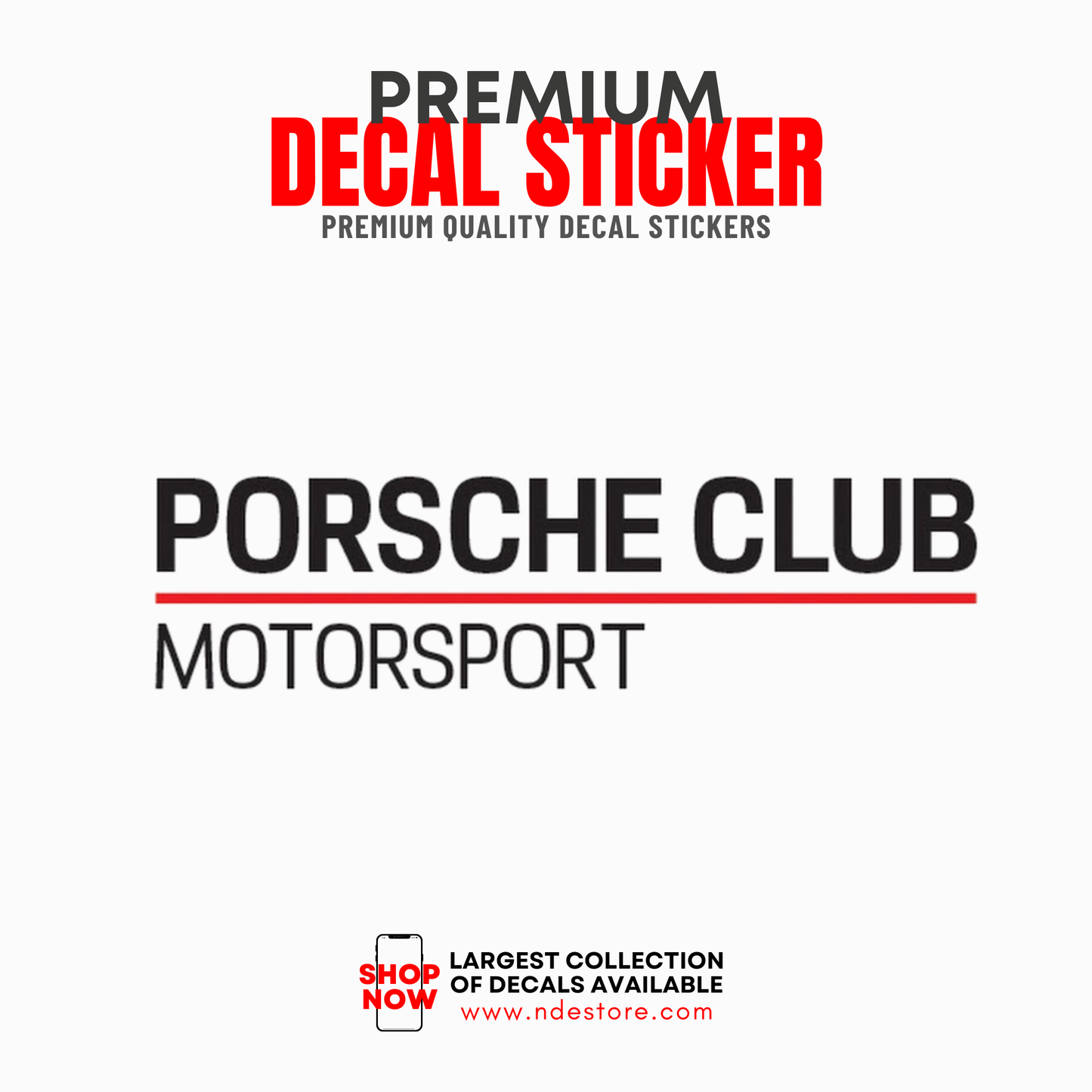 STICKER DECAL PORSCHE CLUB MOTORSPORTS