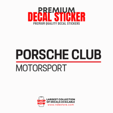 STICKER DECAL PORSCHE CLUB MOTORSPORTS