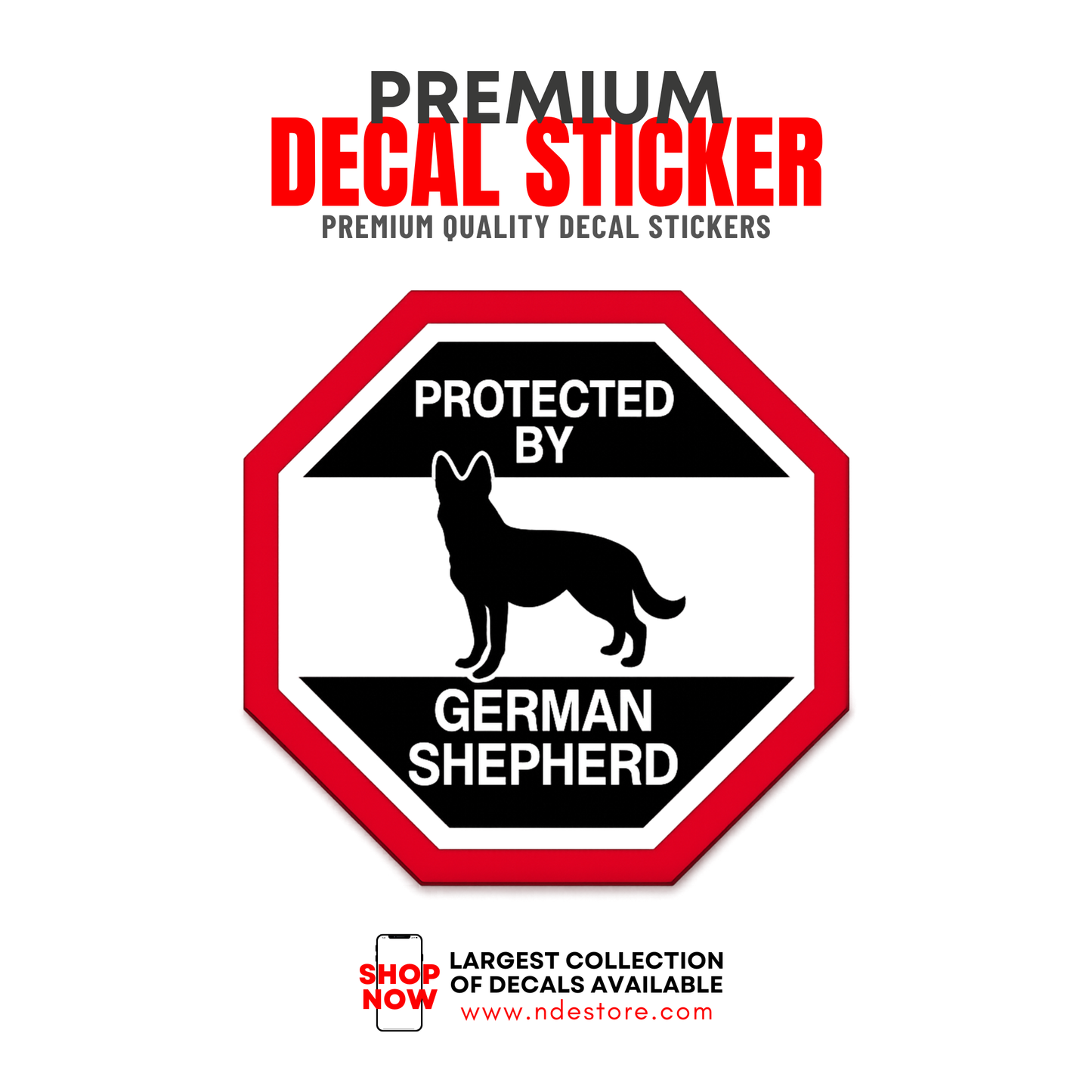 STICKER DECAL PROTECTED BY GERMAN SHEPHERD