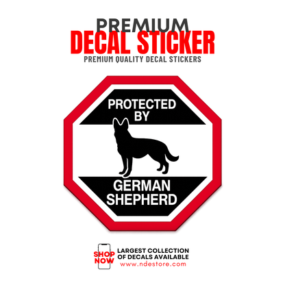 STICKER DECAL PROTECTED BY GERMAN SHEPHERD