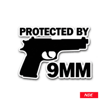 STICKER DECAL PROTECTED BY 9MM