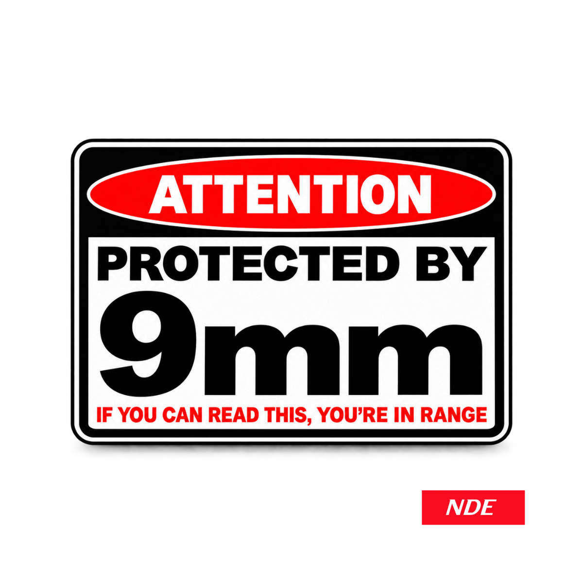 STICKER DECAL PROTECTED BY 9MM