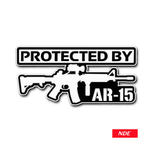 STICKER DECAL PROTECTED BY AR-15