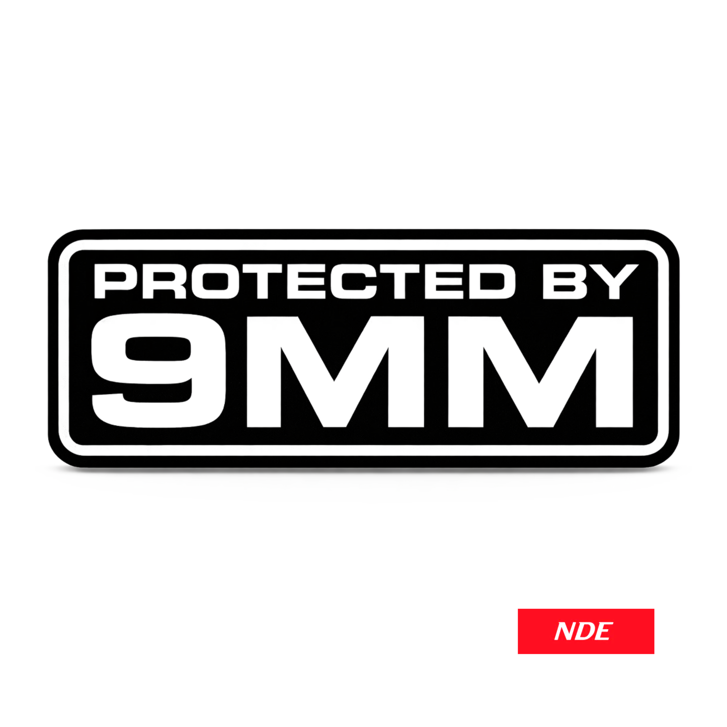 STICKER DECAL PROTECTED BY 9 MM