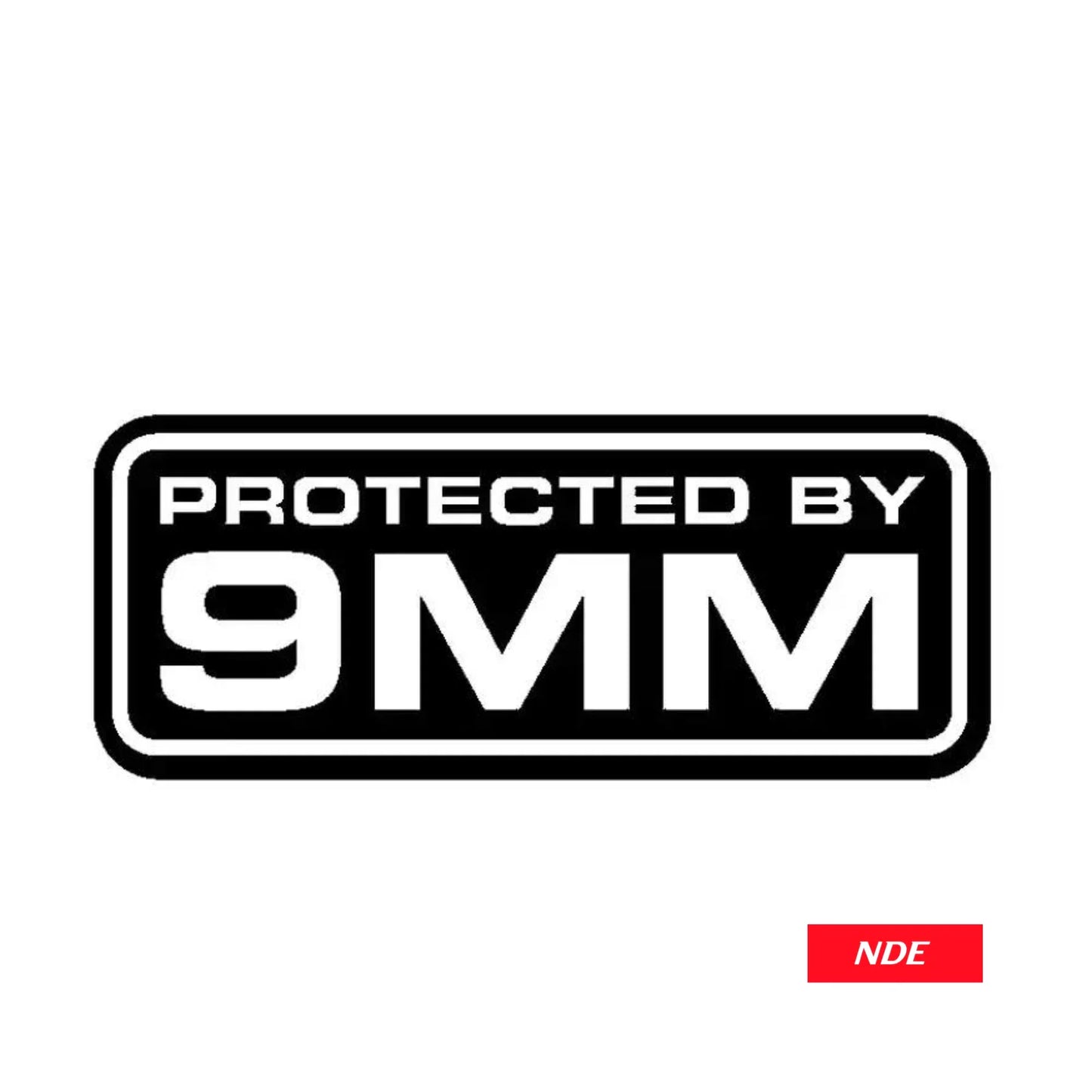 STICKER DECAL PROTECTED BY 9MM