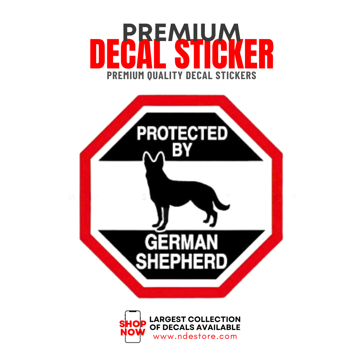 STICKER DECAL PROTECTED BY GERMAN SHEPHERD