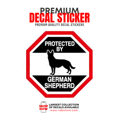 STICKER DECAL PROTECTED BY GERMAN SHEPHERD