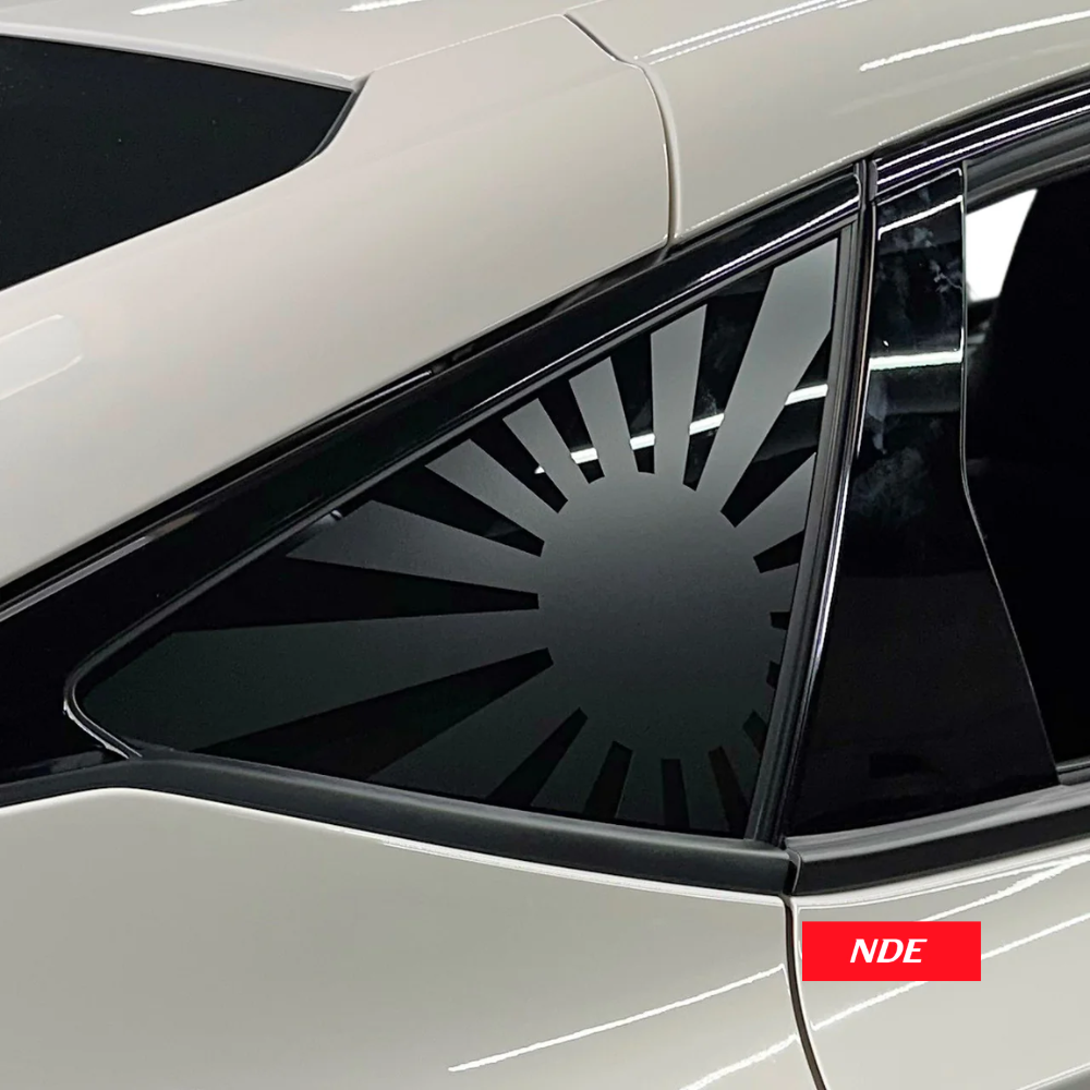STICKER DECAL QUARTER GLASS RISING SUN