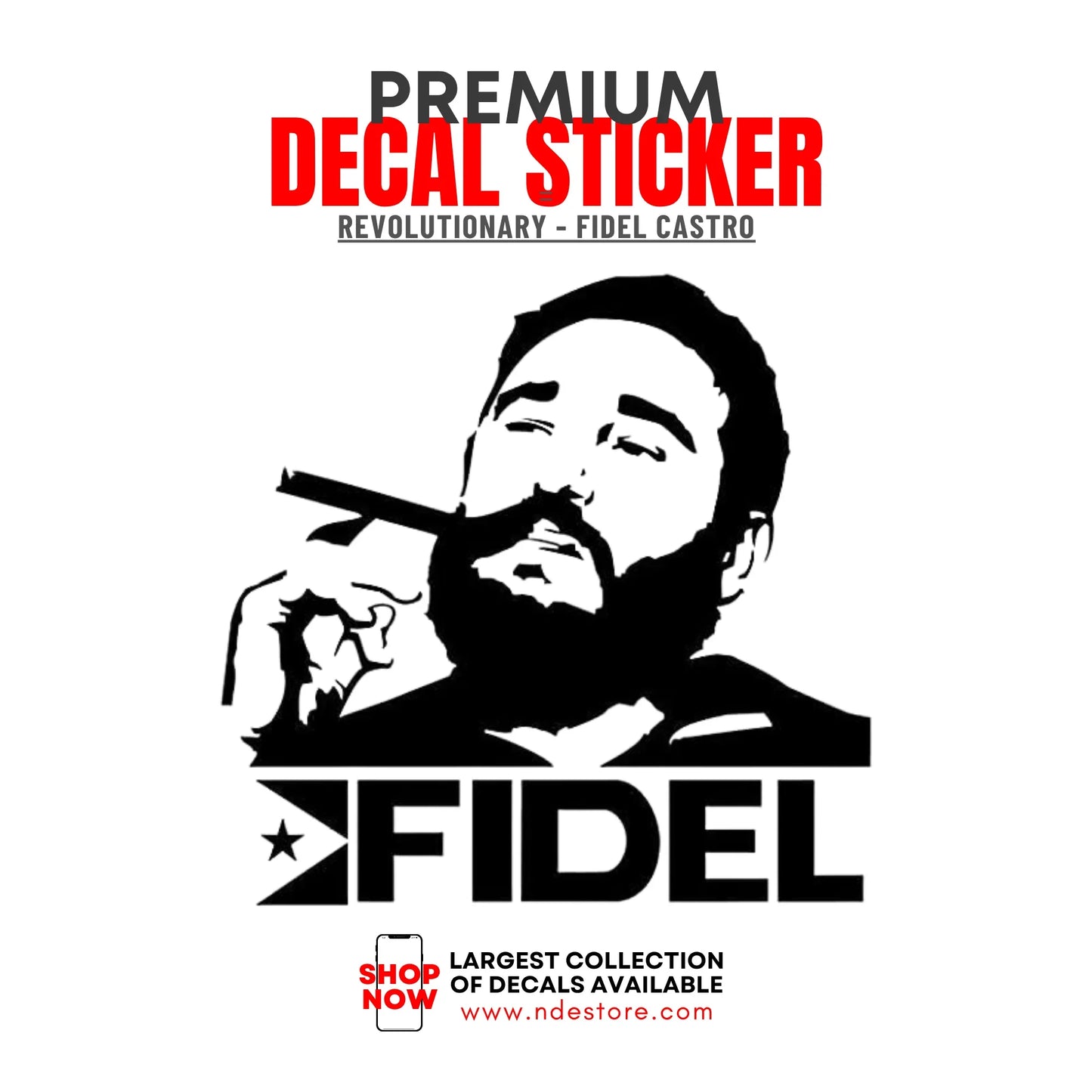 STICKER DECAL FIDEL CASTRO
