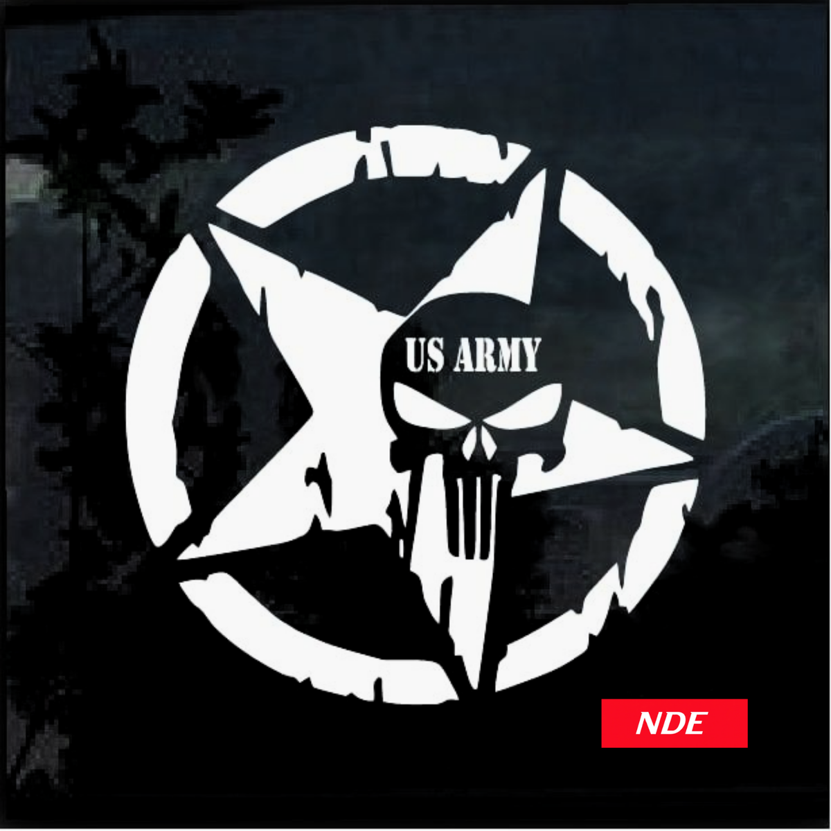 DECAL STICKER SKULL STAR
