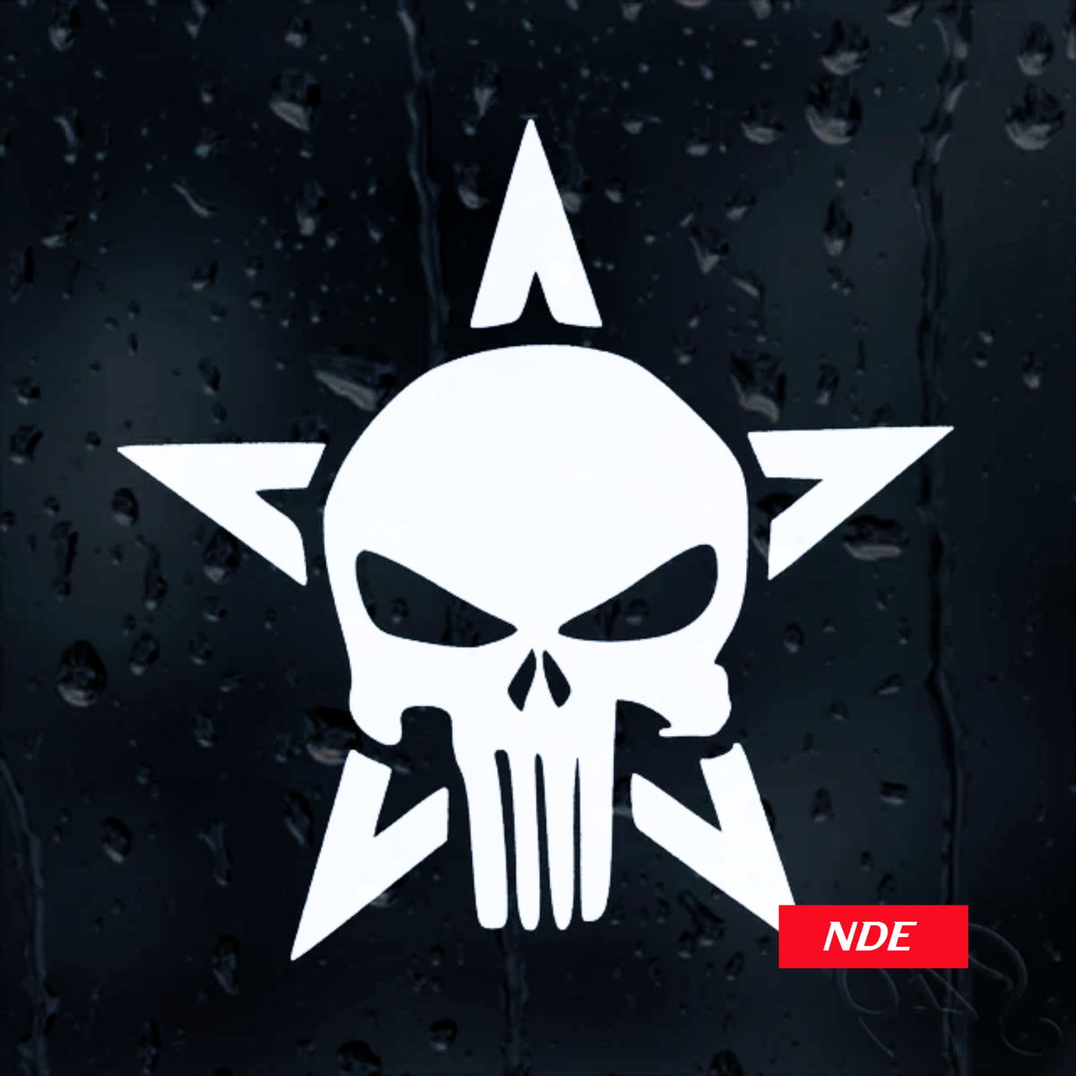 DECAL STICKER MILITARY STAR SKULL