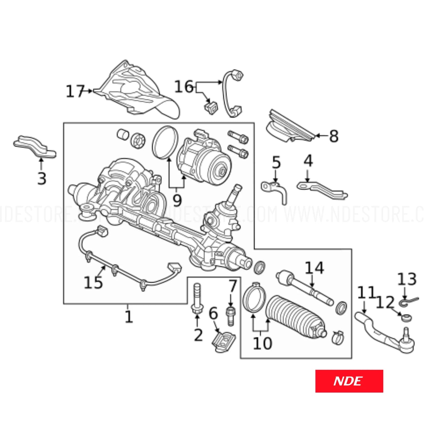 STEERING RACK ASSY THAILAND FOR HONDA CIVIC 1.5T (2016-2021)