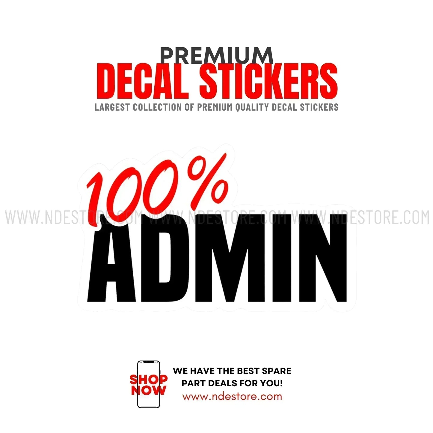 STICKER ADMIN 100% - ndestore.com