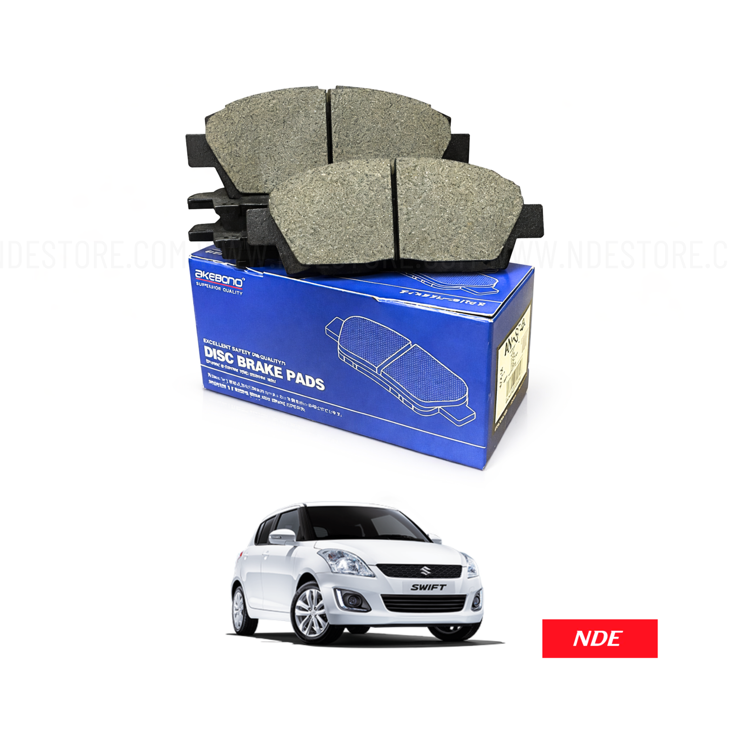 BRAKE DISC PAD SET FRONT AKEBONO FOR SUZUKI SWIFT (2008-2021)