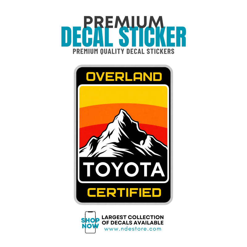STICKER DECAL TEQ TOYOTA OVERLAND CERTIFIED