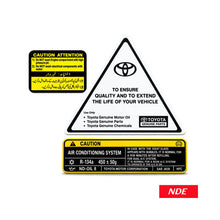 STICKER BONNET HOOD LABELS FOR TOYOTA