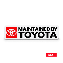 STICKER DECAL MAINTAINED BY TOYOTA