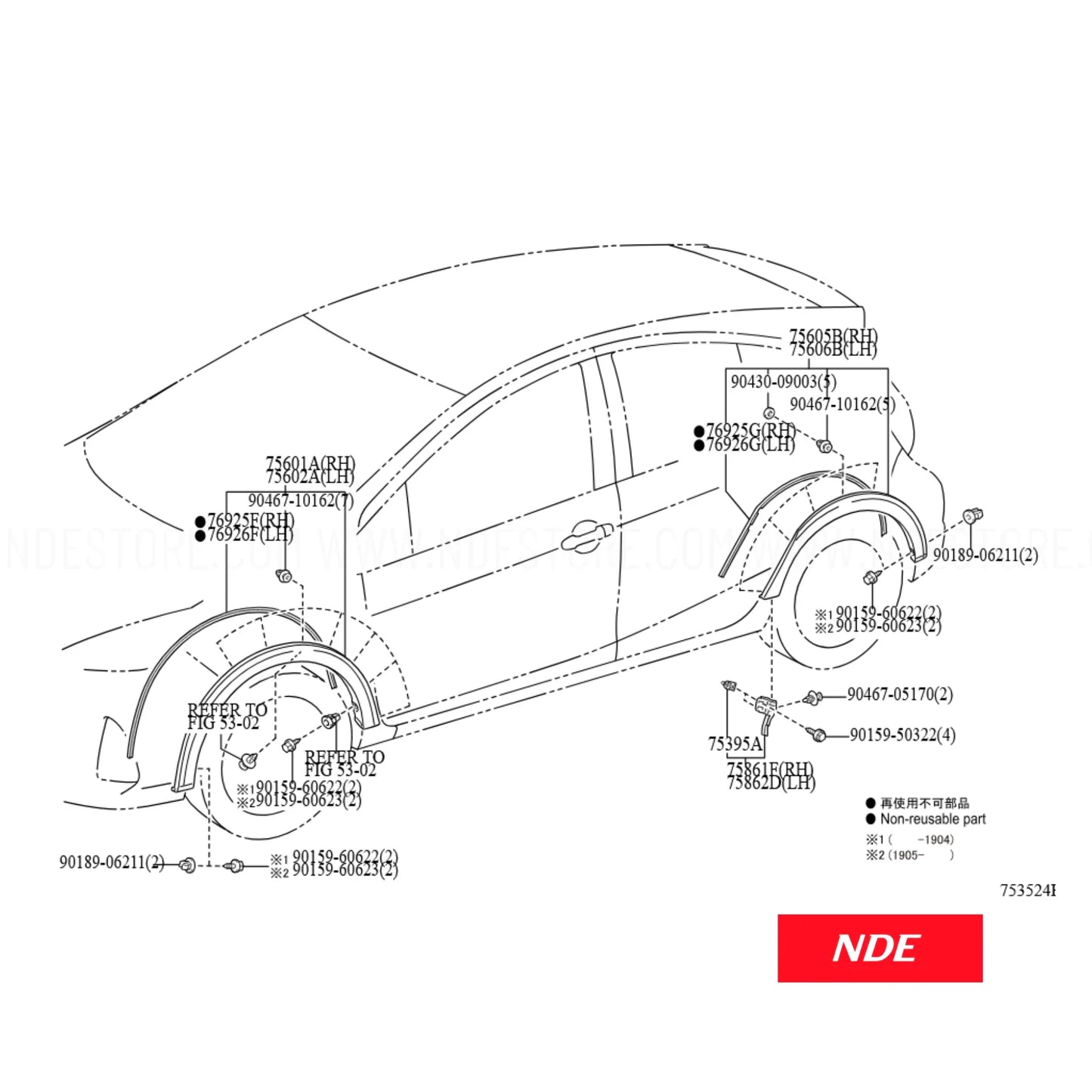 FENDER FLARE FOR TOYOTA AQUA