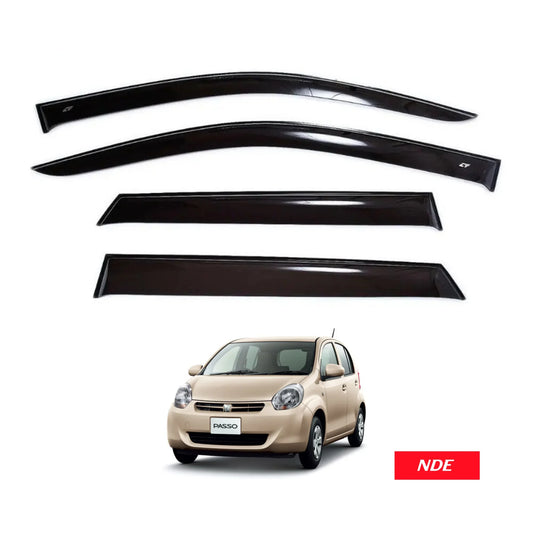 AIR PRESS BLACK TINTED DOOR WINDOW VISOR FOR TOYOTA PASSO