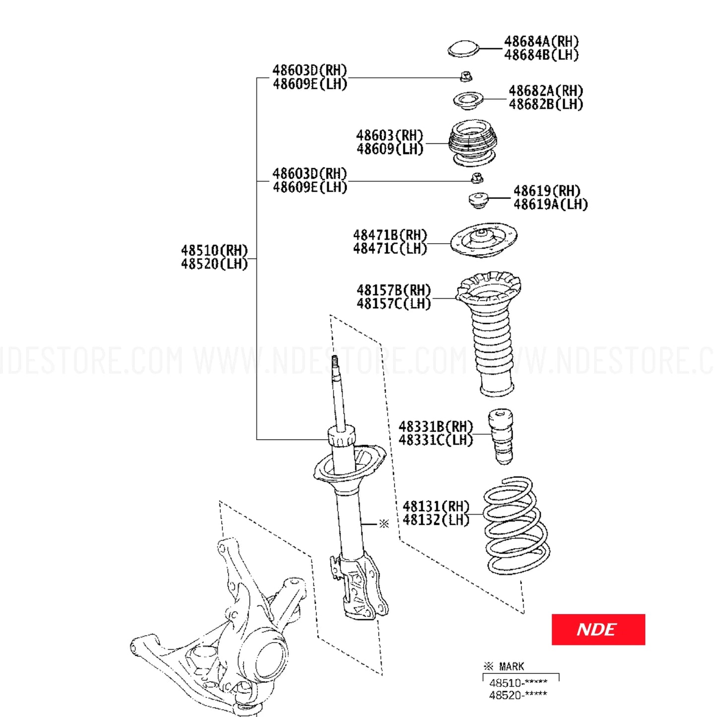 SHOCK ABSORBER ASSY FRONT FOR TOYOTA VITZ KSP90 (2005-2010)