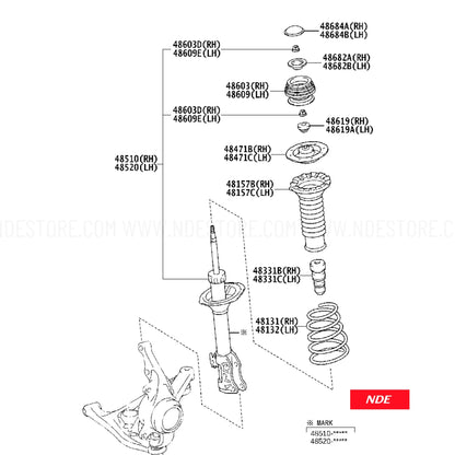 SHOCK ABSORBER ASSY FRONT FOR TOYOTA VITZ KSP90 (2005-2010)