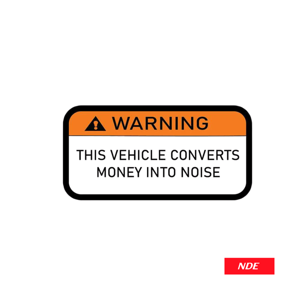 STICKER DECAL WARNING MONEY