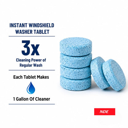 NDE Windshield Washer Fluid Tablets premium pouch with concentrated cleaning tablets